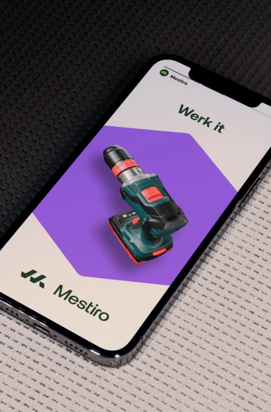 Mestiro – a phone with a picture of a driller on it