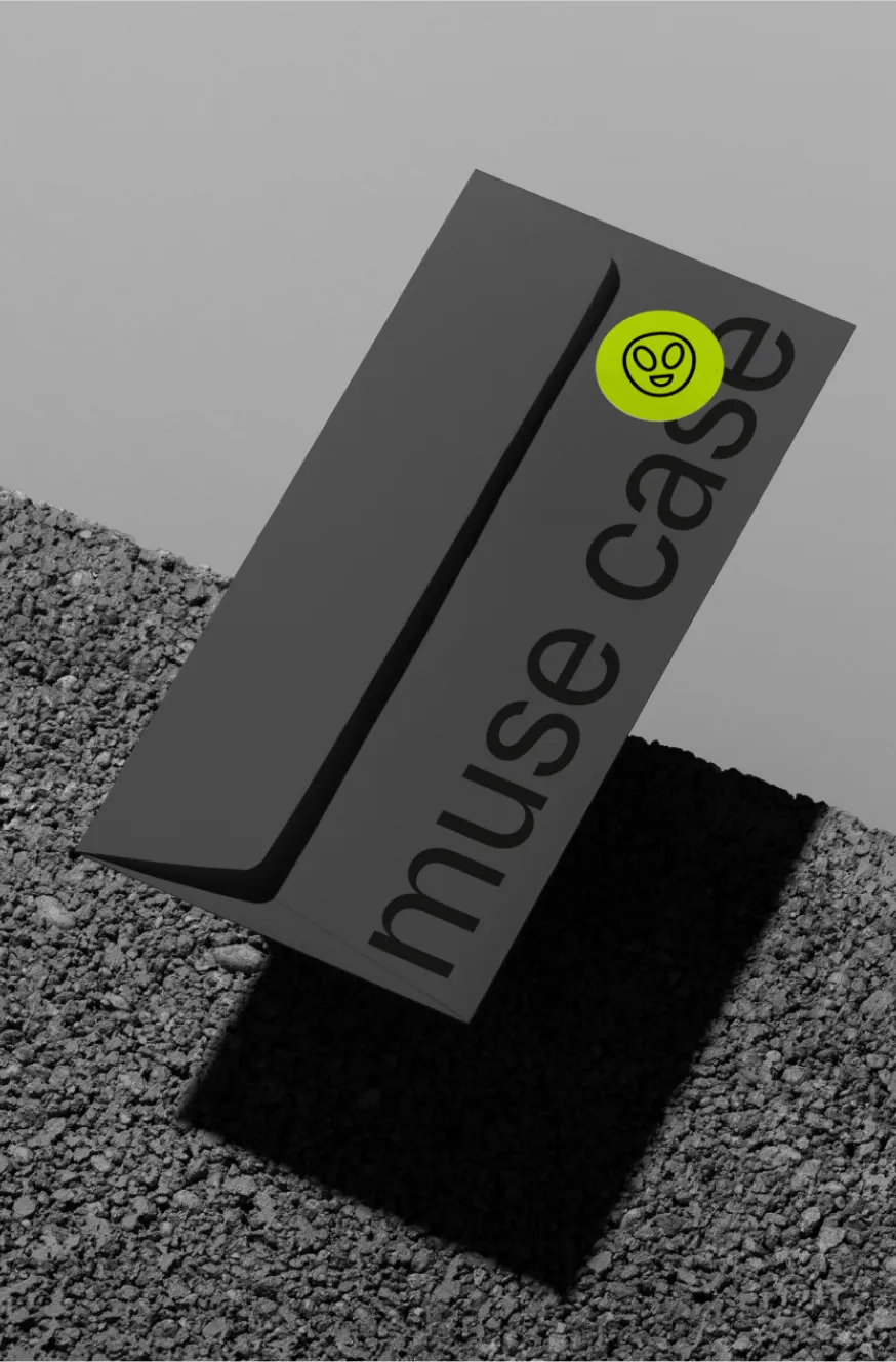 Muse case: envelope with a sticker on it